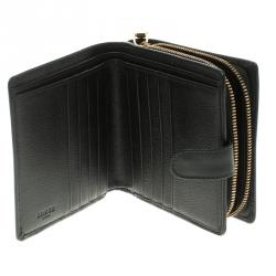 Pre Owned Loewe Black Leather Compact Wallet