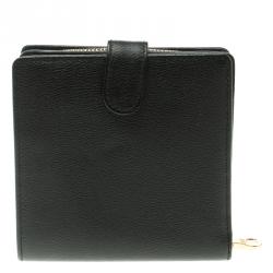 Pre Owned Loewe Black Leather Compact Wallet