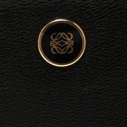 Pre Owned Loewe Black Leather Compact Wallet
