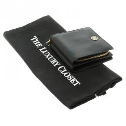 Pre Owned Loewe Black Leather Compact Wallet