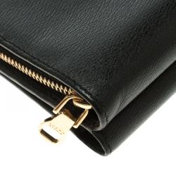 Pre Owned Loewe Black Leather Compact Wallet