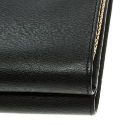 Pre Owned Loewe Black Leather Compact Wallet