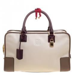 مملوكة مسبقًا Loewe Beige/Brown Leather Amazona 36 Tote
