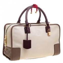 مملوكة مسبقًا Loewe Beige/Brown Leather Amazona 36 Tote