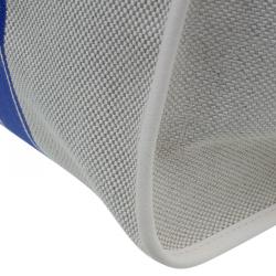 Pre Owned Longchamp White/Blue Canvas Large Nautique Zip Tote