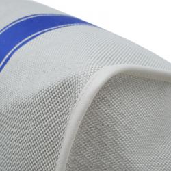 Pre Owned Longchamp White/Blue Canvas Large Nautique Zip Tote