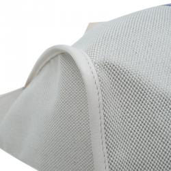 Pre Owned Longchamp White/Blue Canvas Large Nautique Zip Tote