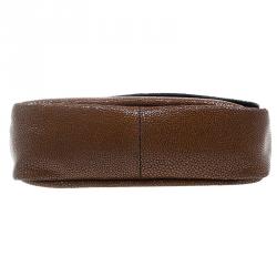 Longchamp Brown Stingrsy Embossed Leather Honore Crossbody Bag