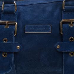 Longchamp Blue Suede Satchel