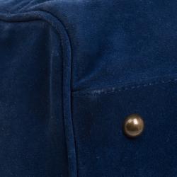 Longchamp Blue Suede Satchel