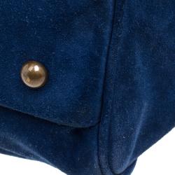 Longchamp Blue Suede Satchel