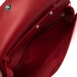 Longchamp Red Patent Leather Rousseau Burnt Clutch