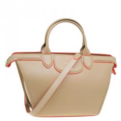 Pre Owned Longchamp Beige Leather Le Pliage Heritage Tote