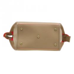 Pre Owned Longchamp Beige Leather Le Pliage Heritage Tote