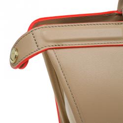 Pre Owned Longchamp Beige Leather Le Pliage Heritage Tote