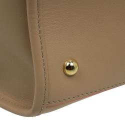 Pre Owned Longchamp Beige Leather Le Pliage Heritage Tote