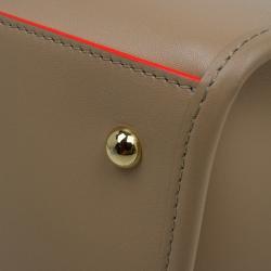 Pre Owned Longchamp Beige Leather Le Pliage Heritage Tote