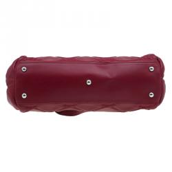 Pre Owned Longchamp Red Quilted Leather Gatsby Shoulder Bag