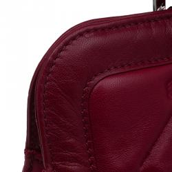 Pre Owned Longchamp Red Quilted Leather Gatsby Shoulder Bag