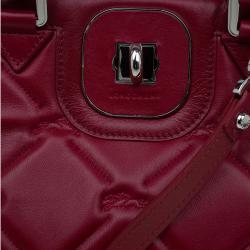 Pre Owned Longchamp Red Quilted Leather Gatsby Shoulder Bag