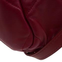 Pre Owned Longchamp Red Quilted Leather Gatsby Shoulder Bag