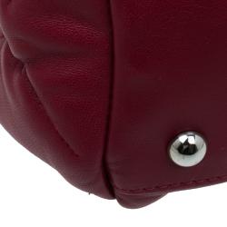 Pre Owned Longchamp Red Quilted Leather Gatsby Shoulder Bag