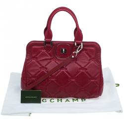 Pre Owned Longchamp Red Quilted Leather Gatsby Shoulder Bag