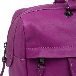 Pre Owned Longchamp Magenta Leather 3D Bowler Bag