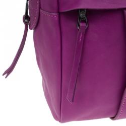 Pre Owned Longchamp Magenta Leather 3D Bowler Bag