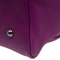 Pre Owned Longchamp Magenta Leather 3D Bowler Bag