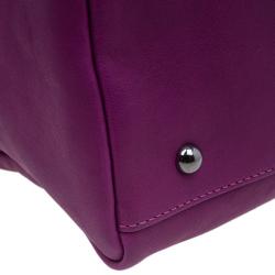 Pre Owned Longchamp Magenta Leather 3D Bowler Bag