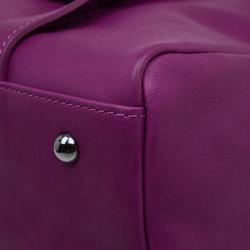 Pre Owned Longchamp Magenta Leather 3D Bowler Bag