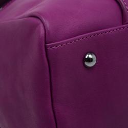 Pre Owned Longchamp Magenta Leather 3D Bowler Bag