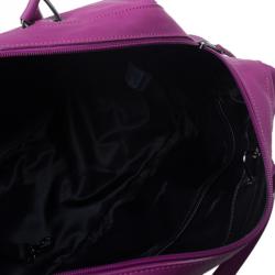 Pre Owned Longchamp Magenta Leather 3D Bowler Bag