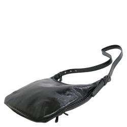 Pre Owned Longchamp Black Patent Leather Legende Verni Crossbody Bag