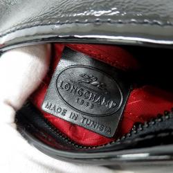 Pre Owned Longchamp Black Patent Leather Legende Verni Crossbody Bag