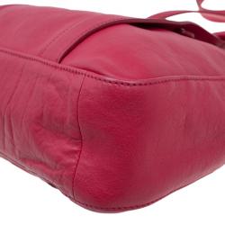 Longchamp Red Leather Small 3D Tote