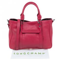 Longchamp Red Leather Small 3D Tote