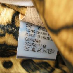 Pre Owned Longchamp Brown Embossed Leather Clutch Bag 