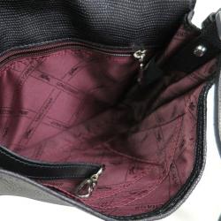 Pre Owned Longchamp Black Textured Leather Crossbody bag