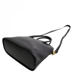 Longchamp Black Leather Au Sultan Dome Satchel