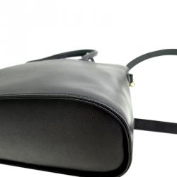 Longchamp Black Leather Au Sultan Dome Satchel