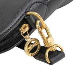 Longchamp Black Leather Au Sultan Dome Satchel