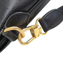 Longchamp Black Leather Au Sultan Dome Satchel