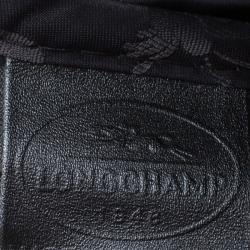 Pre Owned Longchamp Brown Glaze Croc Embossed Leather Roseau Tote