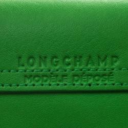 Pre Owned Longchamp Green Leather Large Le Pliage Tote
