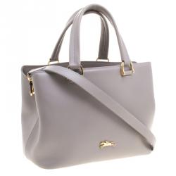 Longchamp Grey Leather Honore Tote