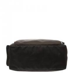 Pre Owned Longchamp Dark Brown Nylon Travel Bag