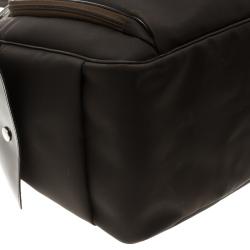 Pre Owned Longchamp Dark Brown Nylon Travel Bag