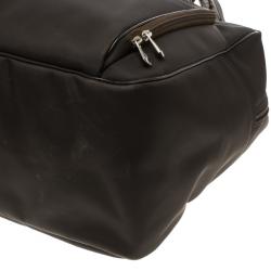 Pre Owned Longchamp Dark Brown Nylon Travel Bag